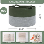 INDRSSME Large Laundry Storage Basket, 21.7 x13. 8 - Image 3