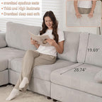 EASE MOOSE Sectional Modular Sofa, Comfty 3 Seat Cloud Couch, FSC Certified - Image 7