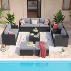 Aoxun 10 Piece Outdoor Patio Furniture Set 9 Seats, Outdoor Sectional - Image 4