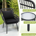 wildformers 3 Pieces Rattan Wicker Bistro Set, Outdoor Conversation Set - Image 5