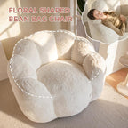 MAXYOYO Bean Bag Chair for Adults, Floral Shaped Bean Bag Sofa, Ultra Soft Faux - Image 6