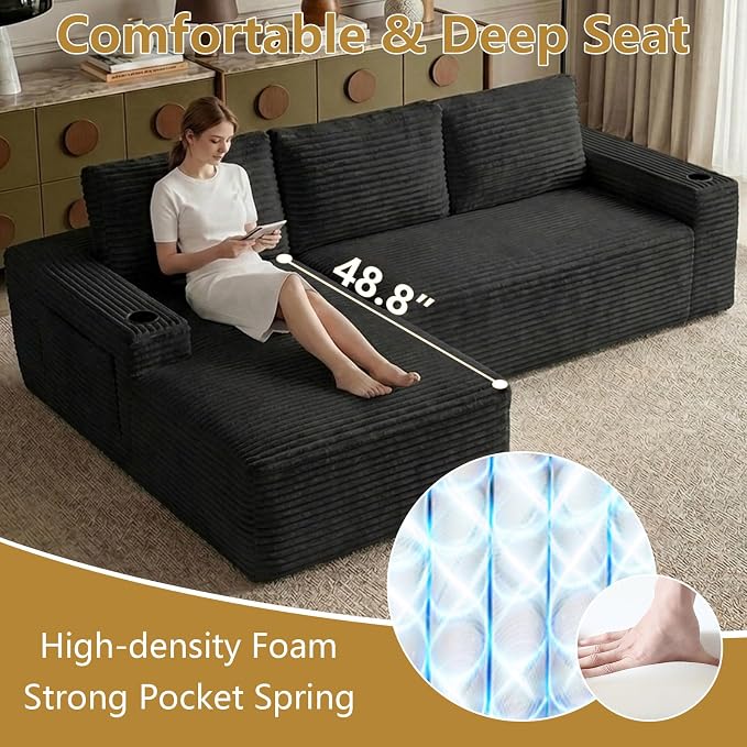104" Cloud Sectional Couch L-Shaped - Image 7