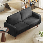 Vesgantti 68" Loveseat Sofa Black, Comfy Corduroy Couch - Image 7