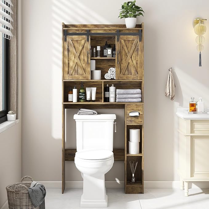 Vabches Over The Toilet Storage Cabinet, Farmhouse Storage Cabinet Over Toilet - Image 5
