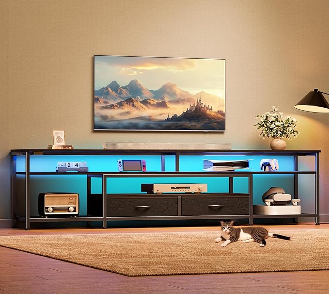 Huuger 79 Inch TV Stand for 85, 90 Inch TV, Entertainment Center - Image 8