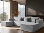 138" Oversized Cloud Sectional Couch, Comfort U Shaped Boneless Couch by VYUXWO