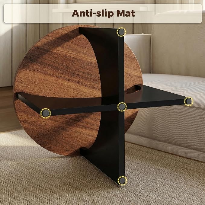 LIKIMIO Nesting Coffee Tables Set of 2, 31.5" Round Side Tables - Image 6