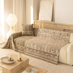VClife Vintage Floral Bohemain Couch Cover, Soft Breathable Chenille Sofa Cover - Image 4
