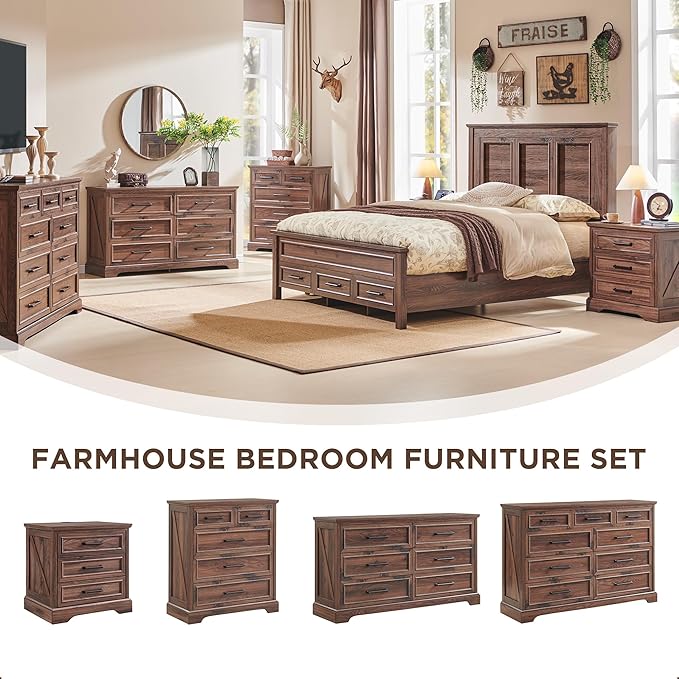 ACCOHOHO Farmhouse Nightstand - Image 4
