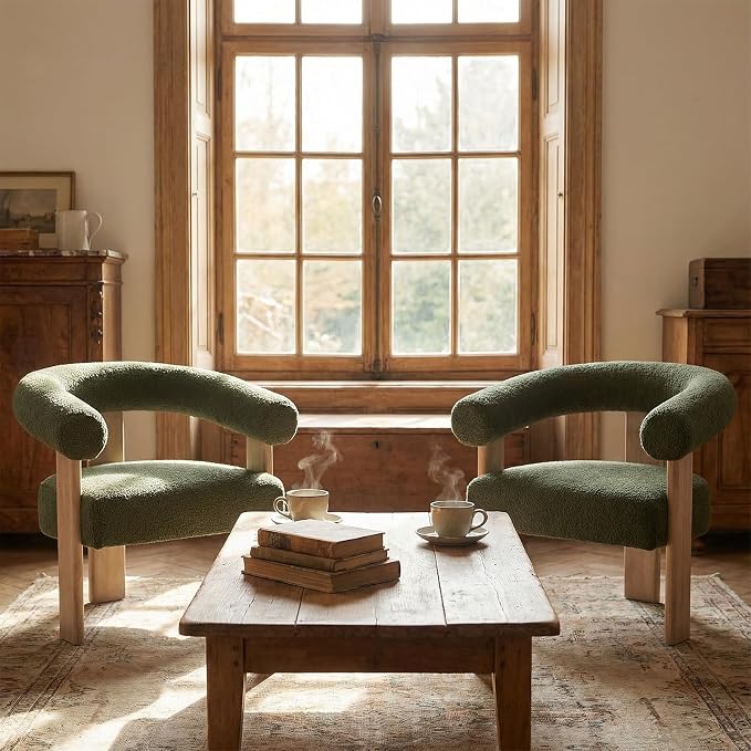 VKNOW Accent Chair Living Room Chairs Set of 2, Modern Upholstered Arm Chair - Image 8