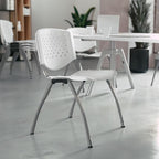 Flash Furniture HERCULES Series 880 lb. Capacity White Plastic Stack Chair - Image 2