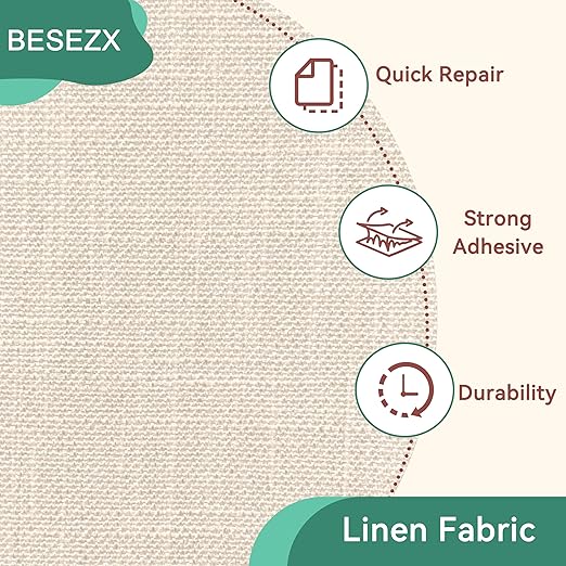 BESEZX Linen Fabric Repair Tape, 3x79 Inch Self Adhesive Repair Patches - Image 3