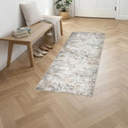 2'x5'Runner Rug Washable Rug: Modern Abstract Soft Thin Runner Rug Brown Grey - Image 2
