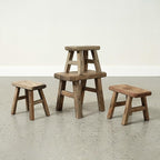 Artissance 11" W Rectangular Natural Wood Vintage Mini Stool - Image 10