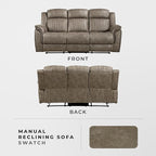 Lexicon 83.5" W Manual Double Reclining Sofa, Polished Microfiber Recliner Sofa - Image 5
