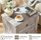 SAVOR LIFE Farmhouse Nightstand Set of 2 - Image 5