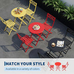 GarveeTech 3-Piece Folding Bistro Set, Heavy Duty Outdoor Patio Furniture - Image 5