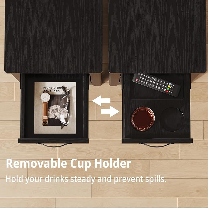 IRONCK End Table with Charging Station, Narrow Side Table - Image 7
