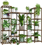 Bamworld Large Hanging Plant Stand Indoor Tall Plant Shelf Outdoor 14 Pots - Image 7
