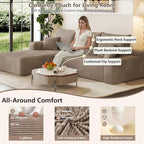 95" Cloud Sectional Couch with L-Shape Chaise, Modular Comfy Sofa Chaise Longue - Image 3