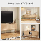 LINSY HOME Fluted TV Stand for 75" TV, Mid-Century Modern 70" Entertainment - Image 5
