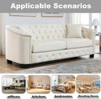 2 Piece Modern Chesterfield Velvet 77" 3-Seater Sofa Set, Upholstered Tufted - Image 3