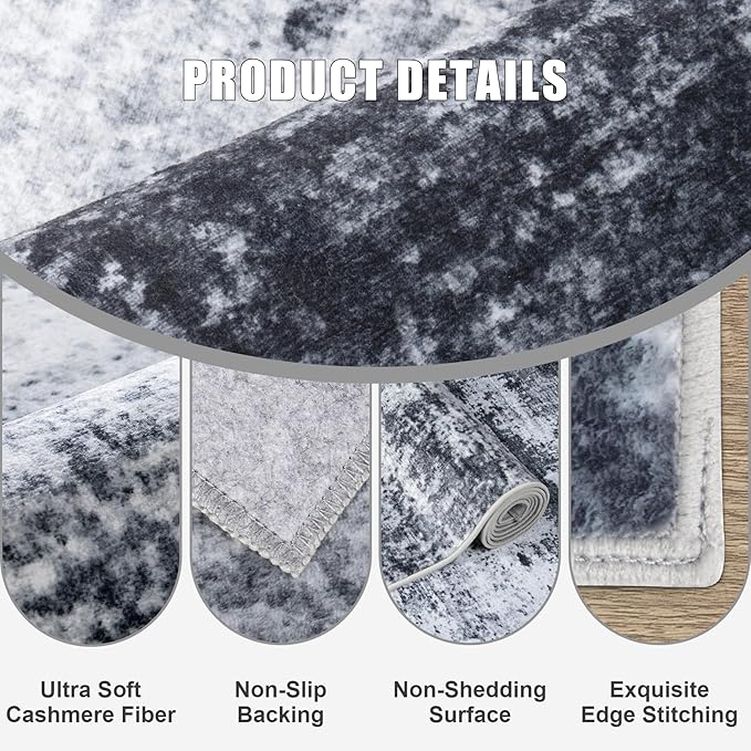 10x12 Area Rug Living Room Rug: Washable Modern Abstract Soft Thin Rug Indoor - Image 6