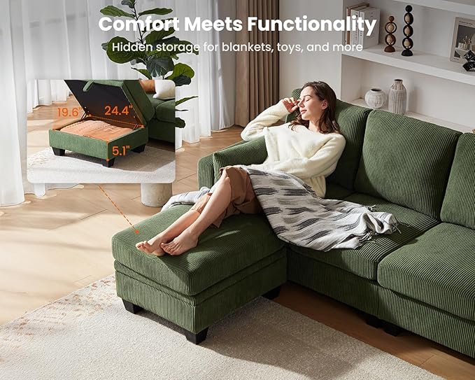 CHIC HOUSE Modular Corner Sectional Sofa - Image 4