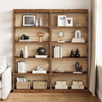 LITTLE TREE 69.9" Vintage Bookshelf, 5-Tier Tall Bookshelves, Cutout Design - Image 6