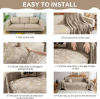 VClife Vintage Floral Boho Couch Cover, Soft Breathable Chenille Sofa Cover - Image 8