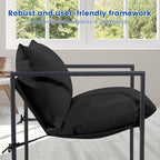 Kromax Sling Accent Chair, Cozy Living Room Chairs, Square Metal Frame - Image 7
