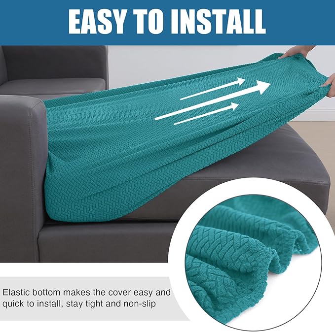 Smiry Waterproof Couch Cushion Covers, Stretch Jacquard Sectional Couch Covers - Image 4