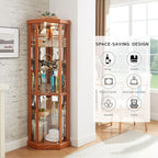Corner Curio Cabinet, Light Bulb Inclued, Wine Bar China Cabinet - Image 6