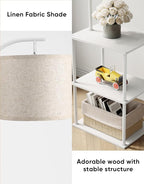 PARTPHONER Floor Lamp with Table, Night Stand with Lamp, Narrow Side Table with - Image 2