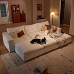 Cloud Couch Sectional 81.1'' Oversized Modular Deep Seat Sofa Comfy White Cloud - Image 9