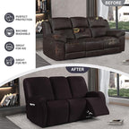 ANARACHON Leather Look Recliner Couch Cover, 8-Pieces Stretch Recliner Sofa - Image 6
