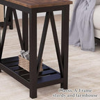 ChooChoo Farmhouse End Table, Rustic Vintage Narrow End Side Table - Image 8