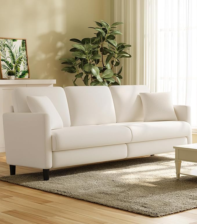Welzona 83" Couches for Living Room, Teddy Sofa Couch, Comfy Sofas for Living - Image 7