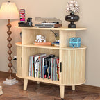 LUVIOHOME Large Round Record Player Stand - Image 2