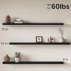 Fun Memories 72Inch Long Floating Shelves, 8 Inch Deep Shelves - Image 3