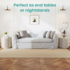 SUNBURY Round Night Stand Set of 2, Farmhouse Bedside Table, Farmhouse End Table - Image 6