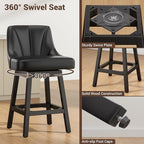 YaFiti Swivel Bar Stools Set of 3, 26 Inch Counter Height Bar Stools - Image 4