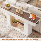 Homieasy Console Table, Farmhouse Wooden Sofa Table Behind Couch, Narrow - Image 5