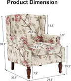 Pia Ricco High Back Floral Accent Chair - Image 2