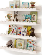 Shario Nursery Book Shelves, Scalloped Shelves, Wall Book Shelves by Shario