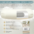 Leather Office Chair, PU Home Computer Desk Chairs - Image 5