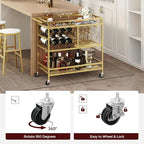 MAHANCRIS Bar Cart for Home, 3-Tier Serving Cart - Image 7