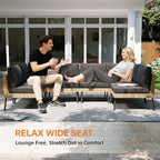 Aoxun 6-Piece Patio Furniture Set, Wicker Outdoor Furniture - Image 4