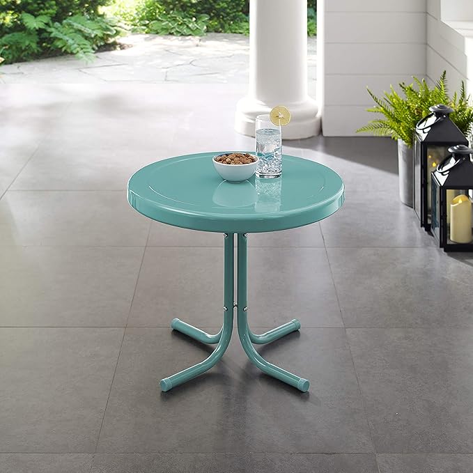 Crosley Furniture Griffith Weather Resistant Retro Metal Outdoor Side Table - Image 5