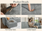 Oversized Modular Sectional Sleeper Couch, Solid Wood Frame, Removable Washable - Image 6